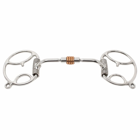 Horse Stainless Steel 4.5" Mouth D-Ring Comfort Snaffle Bit Copper Rollers 35312A
