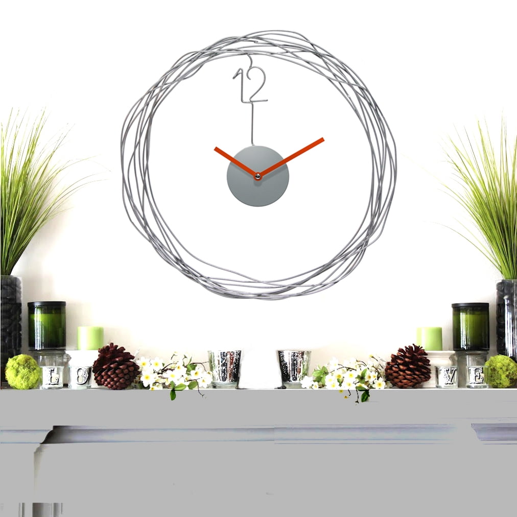 Infinity Instruments 14427SV Wire Transfer Wall Clock