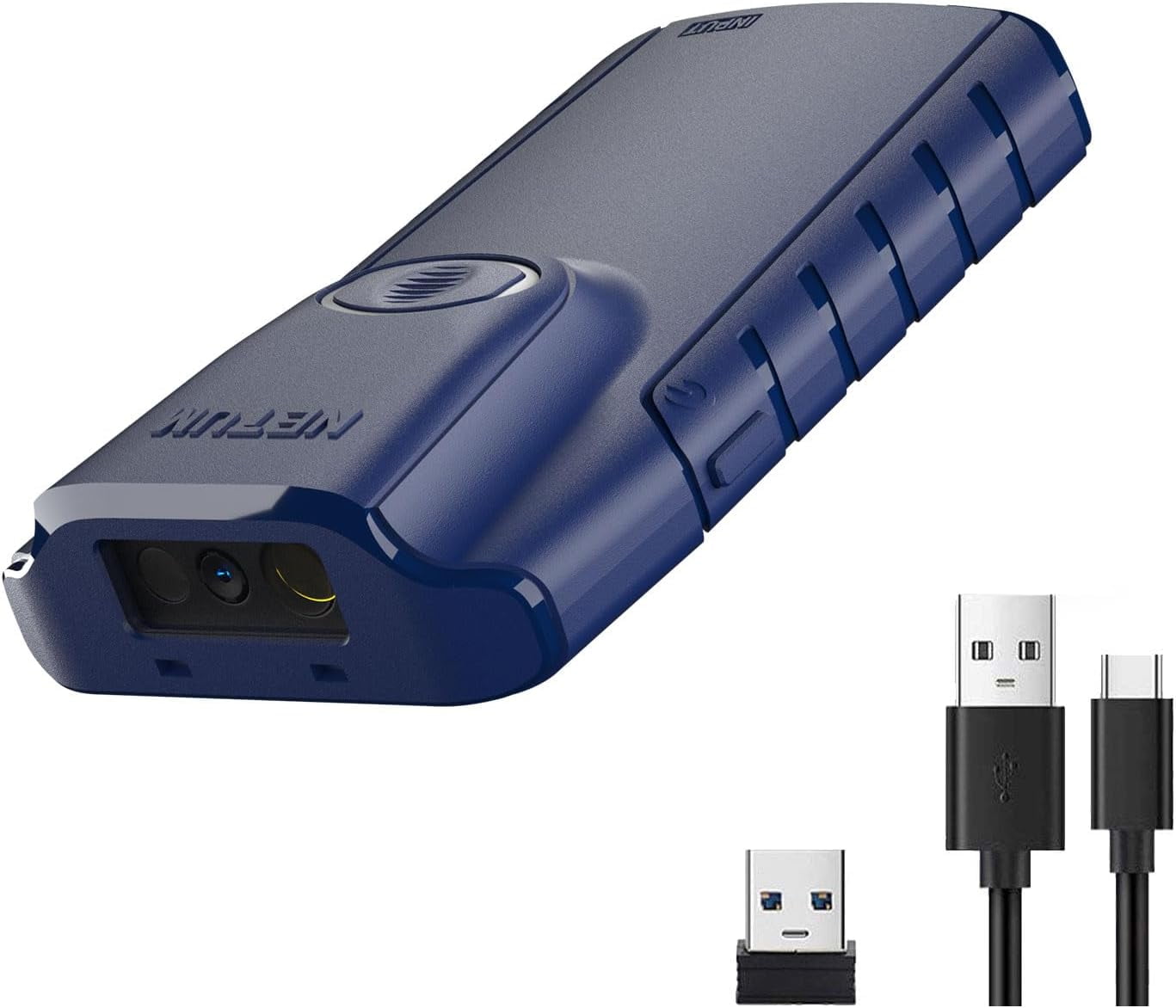 NETUM Bluetooth 2D Barcode Scanner, 3-in-1 Wireless Portable QR Bar Code Reader Work with Tablet Smart Phone for Warehouse Inventory POS-E950 (Blue)