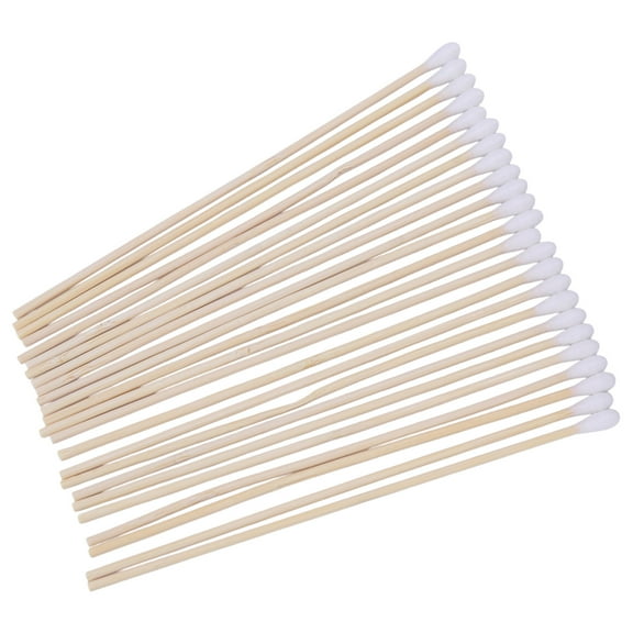 100Pcs Swabs Cotton Sticks,6"Cleaning Sterile Sticks with Wooden Handle for Wound Clean,Cleaning Makeup,Removal Residue