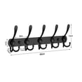 thumbnail image 5 of Coat Rack Wall Mounted - 5 Tri Hooks, Heavy Duty, Stainless Steel, Metal Coat Hook Rail For Coat Hat Towel Purse Robes Mudroom Bathroom Entryway (Black, 2 Packs)-White, 5 of 5