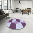 thumbnail image 4 of Ahgly Company Machine Washable Indoor Round Transitional Pink Plum Purple Area Rugs, 8' Round, 4 of 7