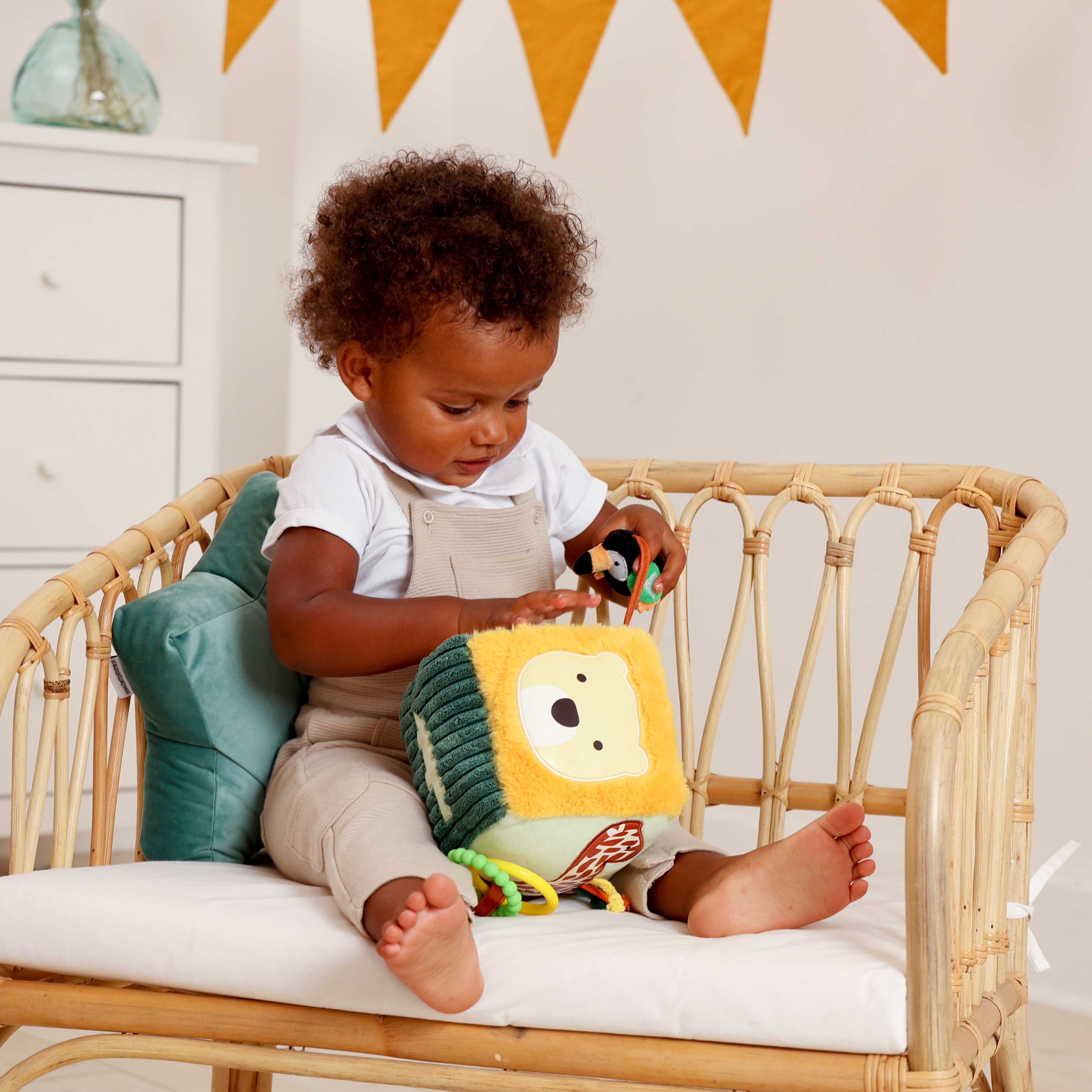 Little Big Friends Soft Activity Cube Sensory Toy for Infants & Toddlers in Jungle Theme