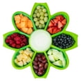 thumbnail image 3 of Serving Tray - Unique 9 Compartment Flower Snack Tray w/Dressing Cup. Great for Entertaining or Food Storage for Chips and Dip, Fruits and Veggies. Summer Party Serving Tray, 3 of 5