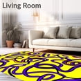 thumbnail image 2 of ODIKA 5'x7' Machine Washable Non-Slip Area Rug, Dribble Trail Abstract Non Slip Floor with Sporty High Traffic Rug with Pad, Yellow, 672799, 2 of 8