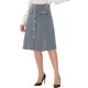 thumbnail image 4 of FALDA A-LINE ELEGANTE PARA MUJER CON BOTONES EN LA PARTE FRONTAL, LARGO A LA RODILLA, PARA TRABAJO Y OCASIONES FORMAL, L GRIS, 4 of 6