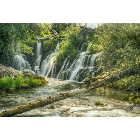 The Deschutes River Falls at the base of the old Olympia Brewery an HDR image of only a portion of the falls Tumwater Washington United States of America Poster Print by Doug Ogden  Design