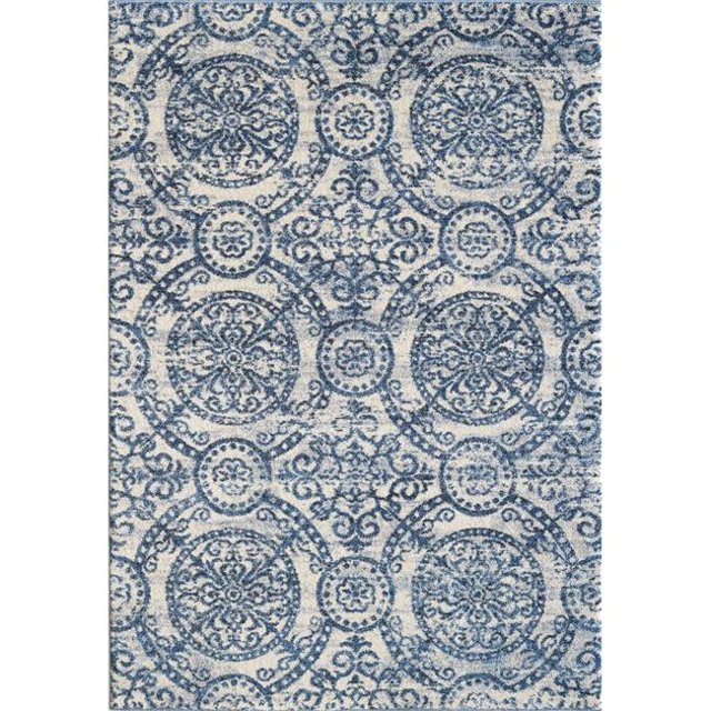 Dynamic Rugs MI2449112500 Tapis de Jardin Contemporain Rectangle 49112 2 Pi x 3 Pi - 500 Bleu