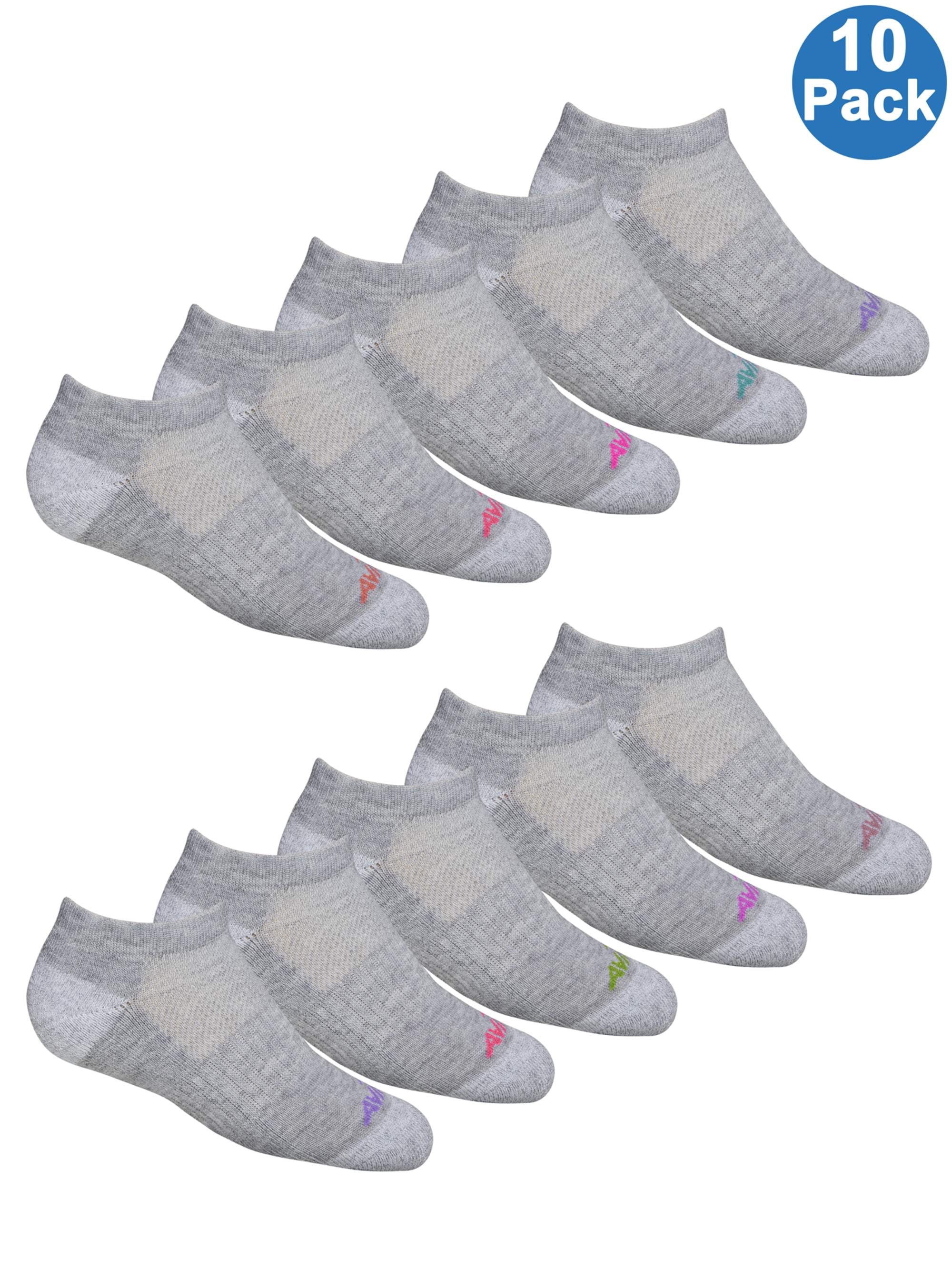 multi color Girls' low cut socks AVIA girls' small shoe size 4-8 10 pack 