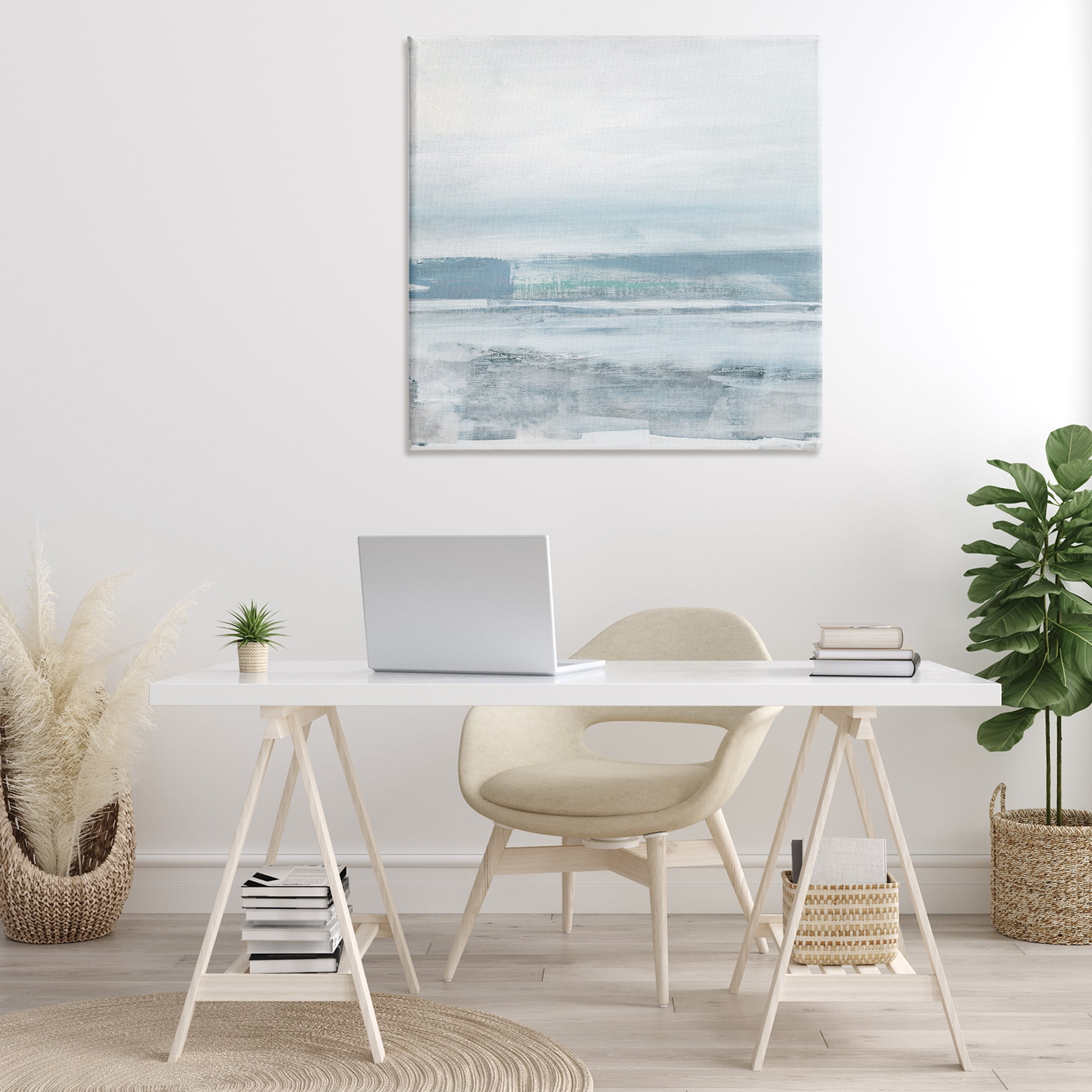 Stupell Industries Stormy Blue Grey Ocean Abstract Painting Gallery Wrapped Canvas Art Print Wall Art, 36 x 36