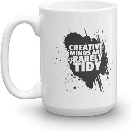 

Creative Minds Are Rarely Tidy Black Paint Splatter Designed Coffee & Tea Mug Birthday Party Giftables & Accessories for Artists Junior Artist Painter and Men & Women Art Teacher (15oz)