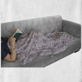 thumbnail image 5 of Sketch Soft Flannel Fleece Throw Blanket, Rowan Berries in a Jar Heart Vintage Minimalist Illustration, Cozy Plush for Indoor and Outdoor Use, 70" x 90", Mauve Purple Grey, by Ambesonne, 5 of 5