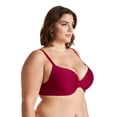 thumbnail image 3 of Curve Muse Women's Plus Size Full Coverage Padded Underwire Bra-2PK-NUDE,RED-34D, 3 of 6