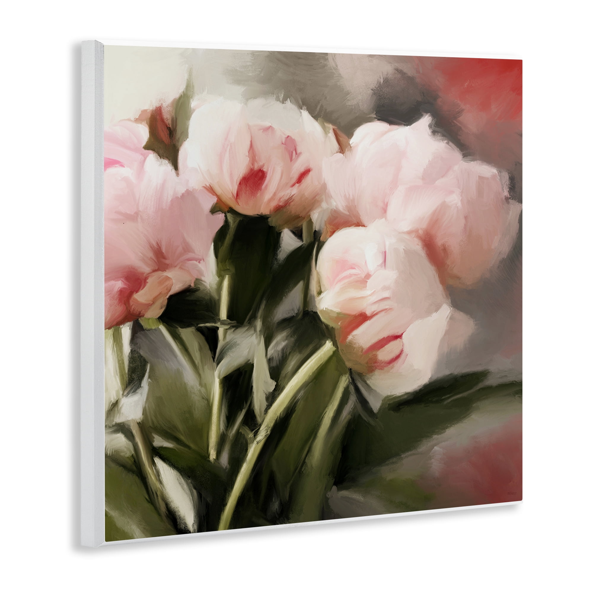 Stupell Industries Pink Floral Arrangement Botanical & Floral Painting Unframed Art Print Wall Art, 12 x 12