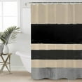 thumbnail image 6 of Shower Curtains Abstract Black Stripes Brown Bath Curtain Oil Painting Waterproof Bathroom Shower Curtain Set with Hooks Decoration 72 x 72 Inches, 6 of 7