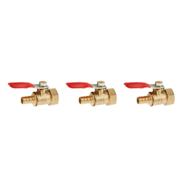 mmirethe Various Type Ball Valve Threaded Brass Ball Valve 16mm 8mm Red 3Set