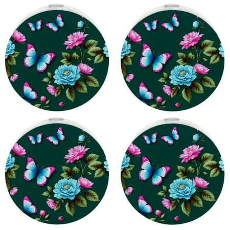 

YZUOUZY Bedside Lamps Lamps for Bedroom 4-PC Flowers Shabby Roses Hibiscus