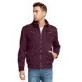 thumbnail image 5 of Maximos Men's Sherpa Lined Sahara Hooded Multi Pocket Bomber Jacket (Wine, XXX-Large), 5 of 12