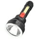 thumbnail image 2 of Linterna LED potente | Recargable por USB con 4 modos | Luz de camping portátil superbrillante | Batería integrada de 800 mAh | Linterna de mano resistente al agua y al agua, fabricada en ABS, ideal, 2 of 9