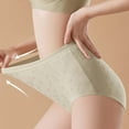 thumbnail image 5 of Women's Cotton Underwear High Waisted Full Cover Ladies Comfortable Casual Panties for Teen Girls Padded Underwear Green 3XL, 5 of 6