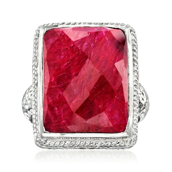 Ross-Simons 17.00 Carat Ruby Ring in Sterling Silver, Women's, Adult