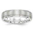 thumbnail image 5 of 925 Sterling Silver Rhodium-plated 6mm Brushed Fancy Band Ring Size 9.5, 5 of 7
