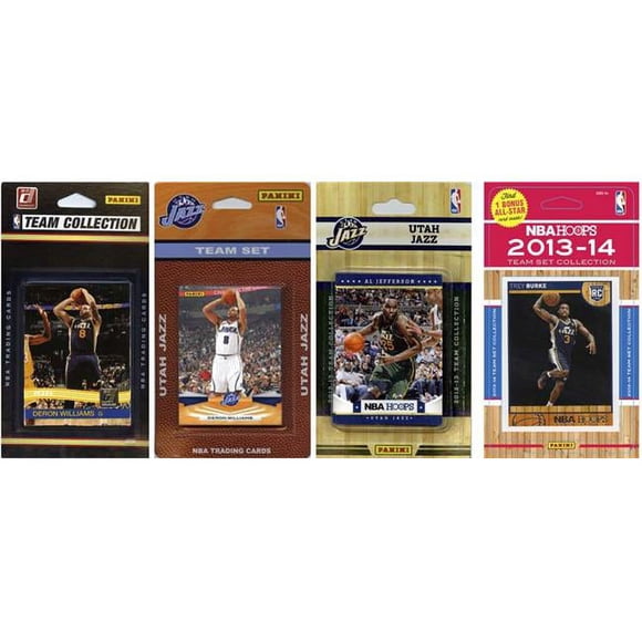 CandICollectables JAZZ4TS NBA Utah Jazz 4 Different Licensed Trading Card Team Sets