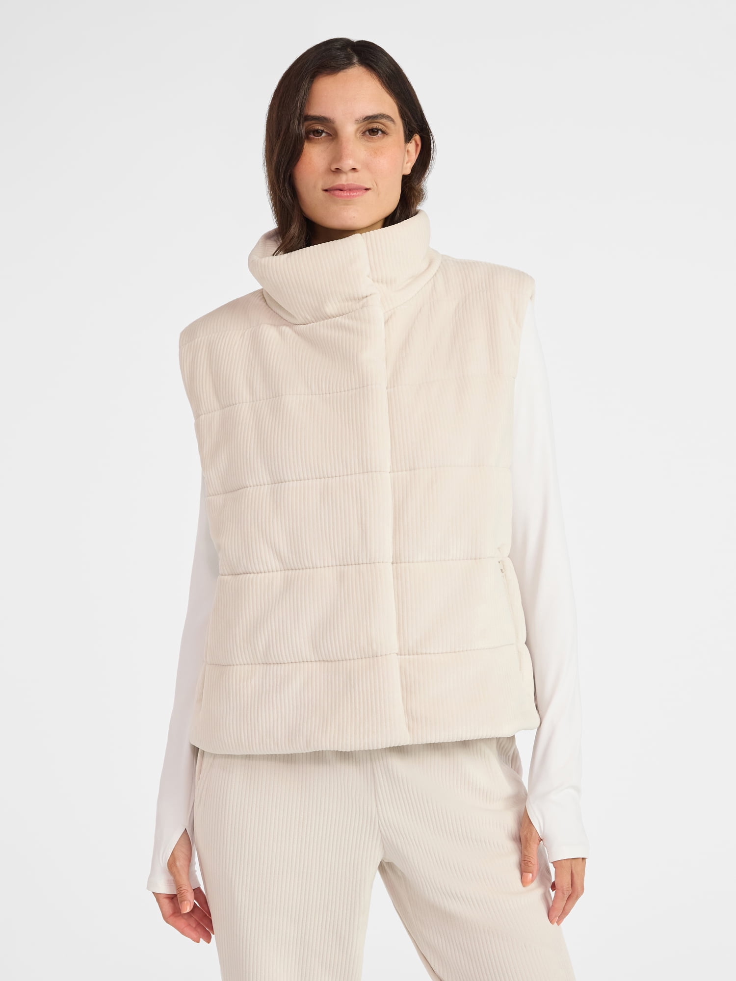 Avia Women's and Women's Plus Velour Ribbed Vest, Sizes XS-4X