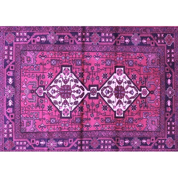 Ahgly Company Indoor Rectangle Persian Purple Traditional Area Rugs, 2' x 4'