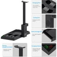 thumbnail image 6 of Charging Stand with Cooling Fan for Xbox Series X Console and Controller,Vertical Dual Charger Station Dock Accessories with 2 x 1400mAh Rechargeable Battery and Cover,Headset Stand and 10 Game Slots, 6 of 7