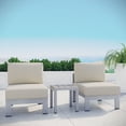 thumbnail image 6 of Modway Shore 3 Piece Outdoor Patio Aluminum Sectional Sofa Set in Silver Beige, 6 of 6