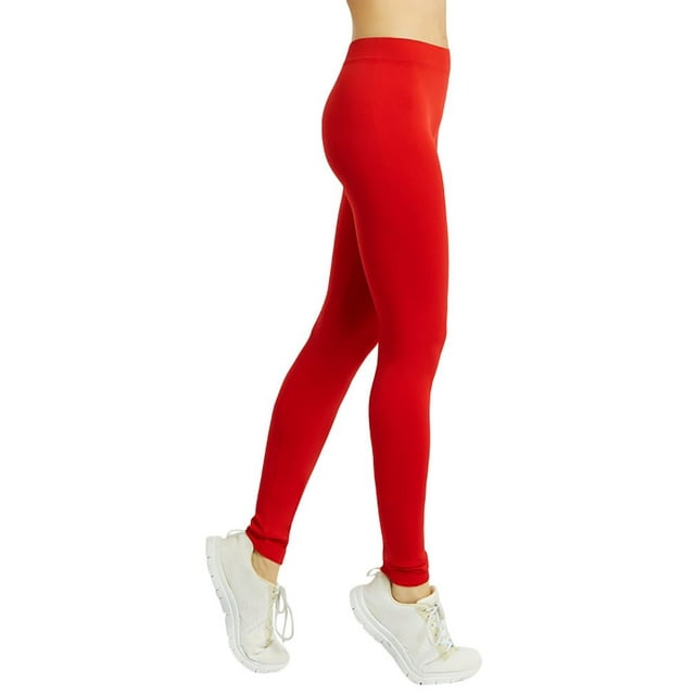 LAVRA Women's Full Length Spandex Colored Leggings-Red