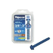 Tapcon 3/8 in. Dia. x 3 in. L Steel Hex Head Concrete Screw Anchor 10 pk — Construction & DIY Use, Standard Hardware Spec