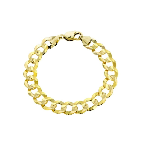 Solid Womens Cuban Link Bracelet 10K/14K Yellow Gold