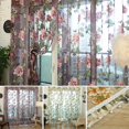 thumbnail image 5 of [BRAND CLEARANCE] 78.74X39.37 Floral Sheer Tulle Voile Curtain, Elegant Floral Tulle Voile Window Panel Drape Scarf Valances Curtains (Wine Red Without Beads), 5 of 8