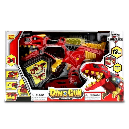 Gund Dinosaurs - Interchangeable Toys Mozlly Dino Gun Space Battle 3 in 1 Tyrannosaurus (13pc Set)
