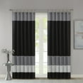 thumbnail image 4 of Madison Park Adult Stripes Pintuck Lined Curtain Panel, 50" x 84",  Black, 4 of 10