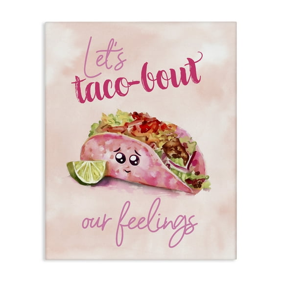 Stupell Industries Taco-Bout Our Feelings Novelty Painting Gallery Wrapped Canvas Art Print Wall Art, 16 x 20