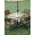 thumbnail image 4 of Outdoor Tablecloths with Umbrella Hole & Zipper, Spring Botanical 60x60 Inch Square Tablecloths, Watercolor Leaves Flowers Birds Beige Waterproof Table Cloth, Patio/Pool/Picnic Table Covers, 4 of 8