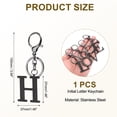 thumbnail image 2 of Uxcell Initial Letter Keychain, 1PCS Key Chain Stainless Steel, Black ( Letter H), 2 of 7