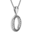 thumbnail image 2 of Dazzlingrock Collection 0.10 Carat (ctw) Round White Diamond Fancy Letter 'O' Initial Pendant 1/10 CT, 10K White Gold, 2 of 6