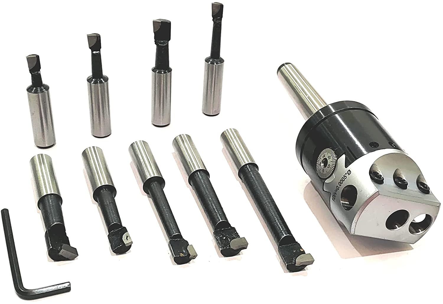 Assorts 2MT (M10 x 1.5 Drawbar) & 9 PC CARBIDE TOOL SET Boring Head 2