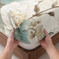 thumbnail image 3 of Full Size Fitted Sheet Set - Turquoise Tulip 3 Piece Bedding Sets 16" Deep Pocket Fitted Sheet with 2 Pillowcases Spring Vintage Botanical Butterfly Floral Brushed Microfiber Hotel Luxury Bed Sheets, 3 of 9
