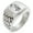 Silver, variant on Stainless Steel Harbinger Grim Reaper Geometric Pattern Step-Down Biker Style Polished Ring