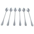 thumbnail image 1 of 6pcs Silver Stainless Steel Spoon Round Spoon Kitchen Supplies Tableware For Ice Tea Milkshake Coffee Soup 19.5cmx2.8cm, 1 of 9
