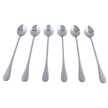 

RichLink 6Pcs Household Stainless Steel Ice Tea Milkshake Coffee Multi-Purpose Spoon