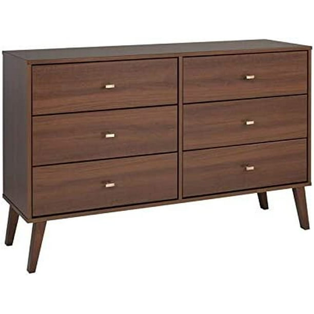 Prepac Milo Mid Century Modern Dresser, 6-Drawer, Cherry - Walmart.com