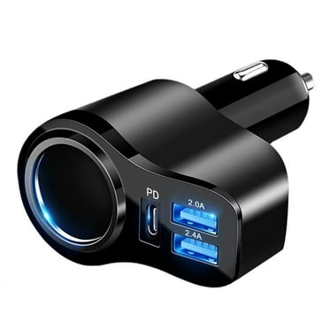 4 in 1 USB C Car Charger, 168W Multi USB Cigarette Lighter Adapter, Socket Splitter with 3 USB Ports, 12V/24V Dual USB Type C PD Fast Car Charger Adapter for iPhone 16 Pro Max 15 Plus 14 iPad Pro GPS