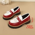 thumbnail image 4 of Gpaecead Women's Two Tone Platform Tassel Loafers Faux Leather Chunky Sole Slip On British Style Comfort Shoes For Work And Casual Red, 4 of 8