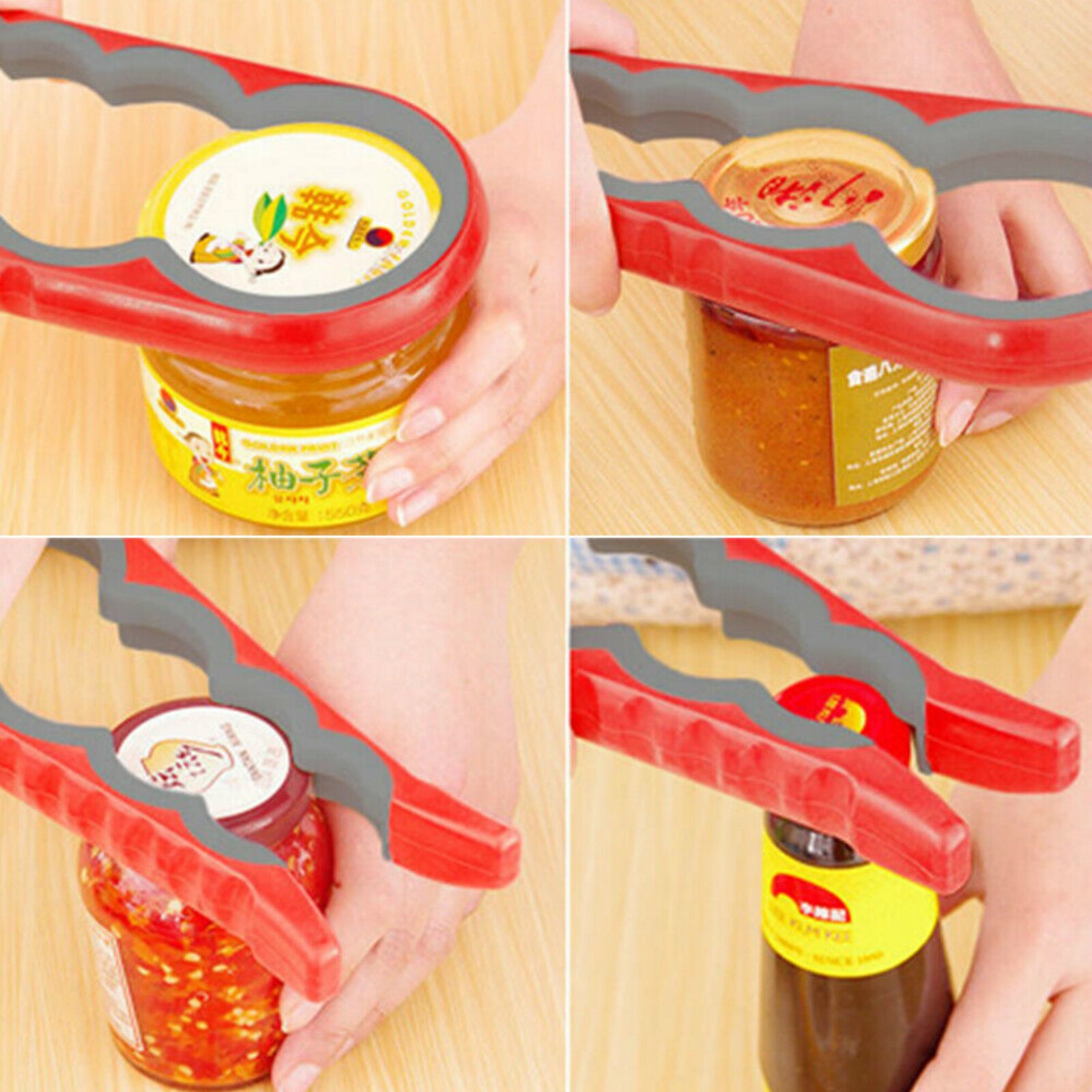 4-in-1 Easy Grip Jar Opener For Arthritis – Kitchen Tool For Lids & Bottles